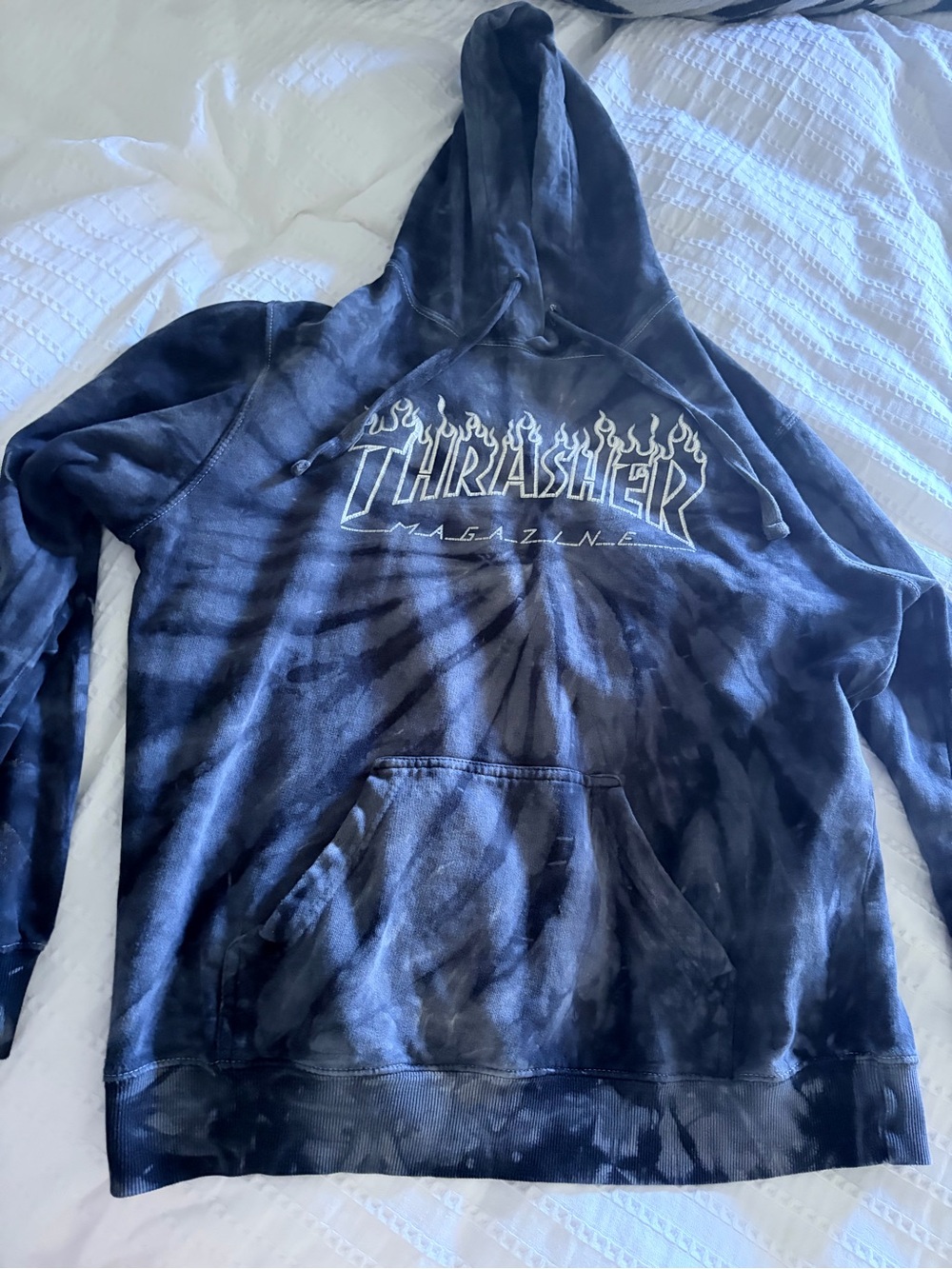 Thrasher Tie-Dye Pullover Hoodie - Black & Navy